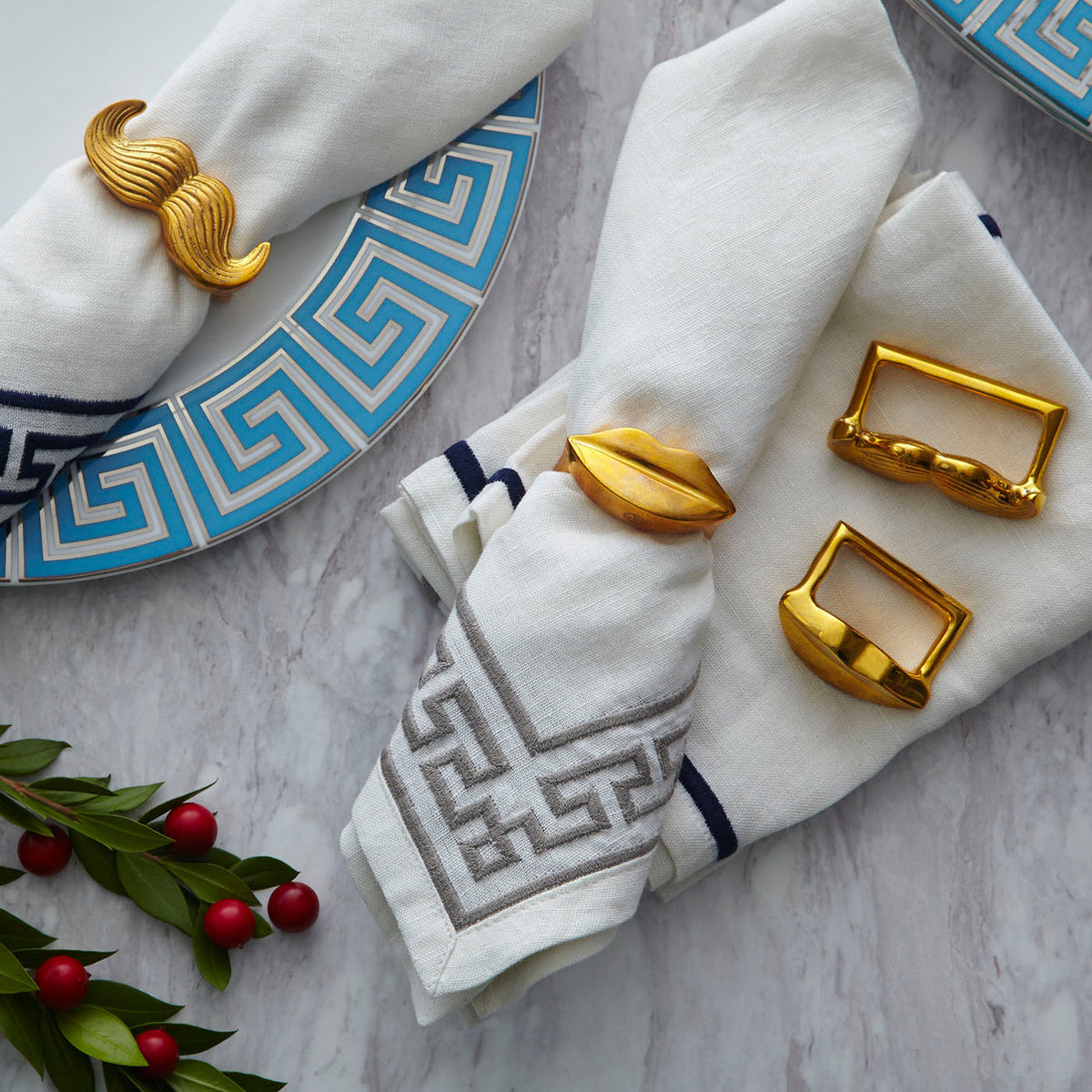 Brass Muse Napkin Rings by Jonathan Adler