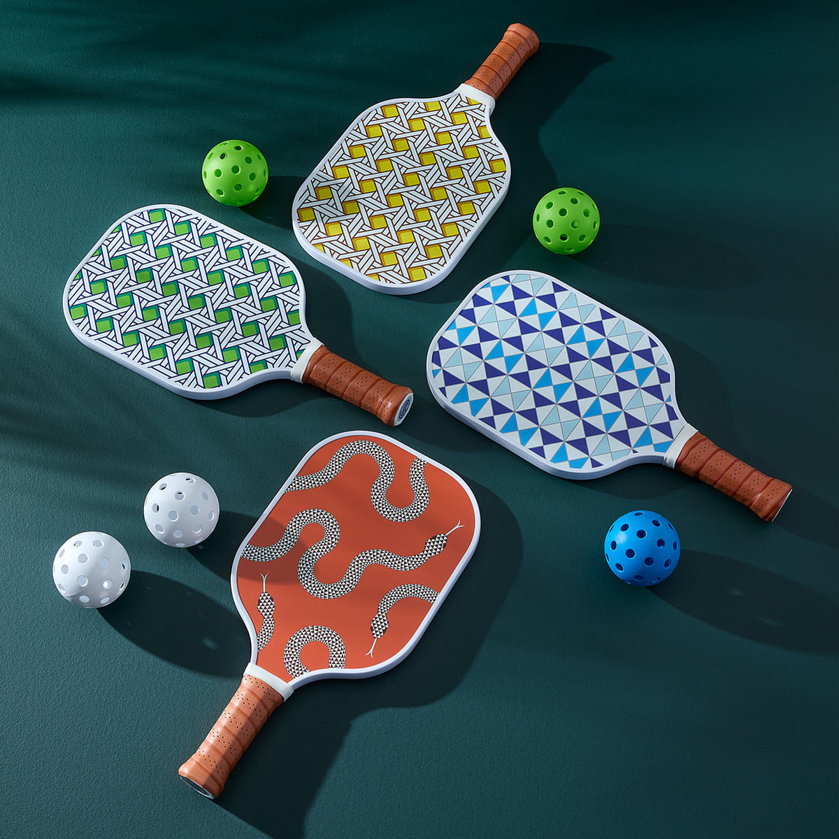 Basketweave Pickleball Set by Jonathan Adler