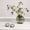 Holmegaard Primula oval smoke glass vase, 6.9 inches tall, elegant accessory for floral arrangements or home decor.