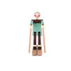 Kay Bojesen Christmas skier accessory featuring a colorful wooden skier figure with festive holiday details.