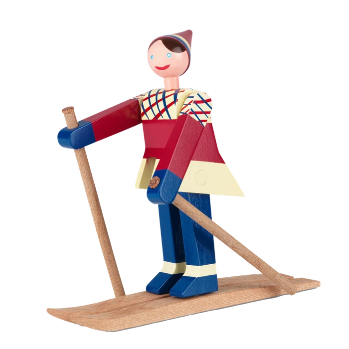 Kay Bojesen Christmas The Skier accessory featuring a playful wooden skier figure in festive holiday design.