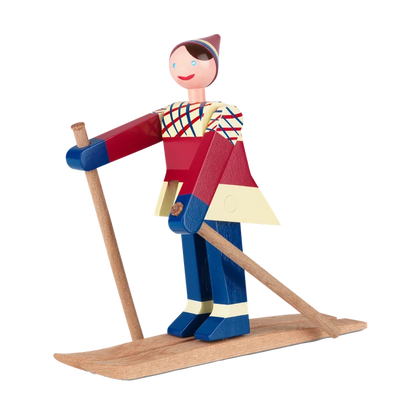 Kay Bojesen Christmas The Skier accessory featuring a playful wooden skier figure in festive holiday design.