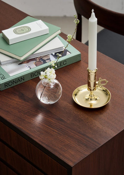 Elegant Skultuna office candle holder with a sleek metal design, perfect for desk or office decor accessories.