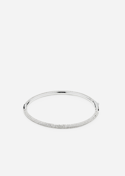 Simplicity Pavé Bangle - Silver Plated by Skultuna
