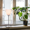 KTribe Table by Flos lighting fixture with a sleek, modern design, featuring a white lampshade and wooden base.