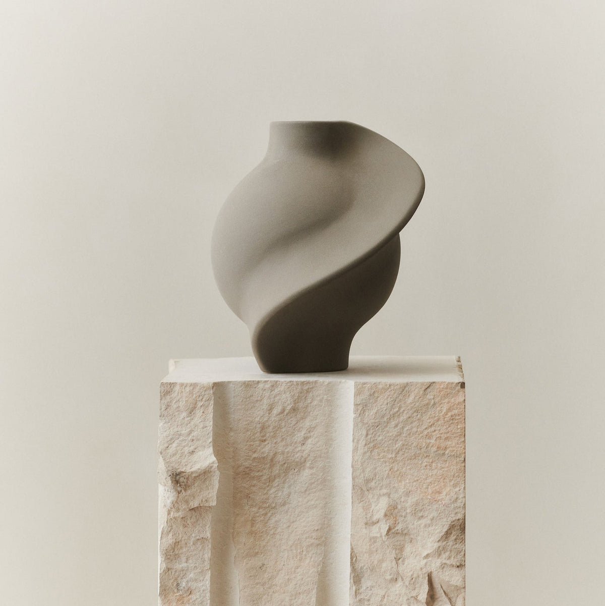 Ceramic Pirout Vase 01 Sanded Grey by Louise-Roe