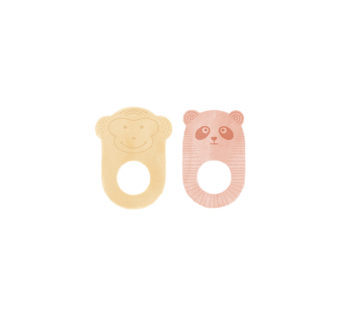 Nelson & Ling Ling Baby Teether - Pack of 2 by OYOY MINI