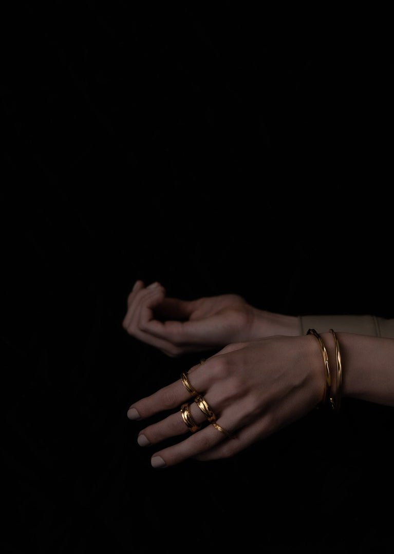 Skultuna matte gold plated Opaque Objects Cuff, a stylish accessory with a sleek, modern design featuring smooth matte gold finish.