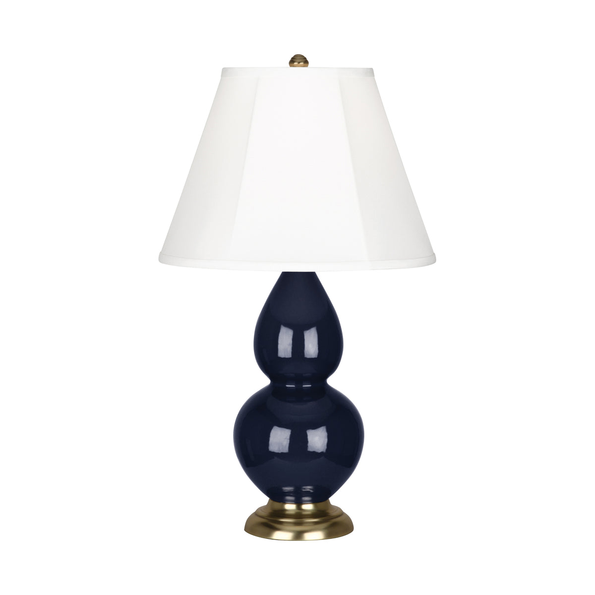 CLEARANCE Double Gourd Accent Lamp with Ivory Stretched Fabric Shade by Robert Abbey