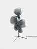 Polished nickel Melt Floor Chandelier by Tom Dixon featuring a sculptural, modern lighting fixture with glossy finish and geometric design.