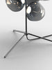 Polished nickel Melt Floor Chandelier by Tom Dixon with a modern, sculptural lighting design and polycarbonate diffuser.