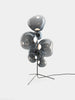Polished nickel Melt Floor Chandelier by Tom Dixon with a sculptural, modern lighting design and a smooth, reflective surface.