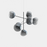 Large Melt chandelier by Tom Dixon, polished nickel finish with sculptural, modern lighting design and polycarbonate accents.