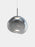 Polished nickel Melt Medium Pendant light by Tom Dixon, featuring a smooth, sculptural design with a glossy finish and polycarbonate material.