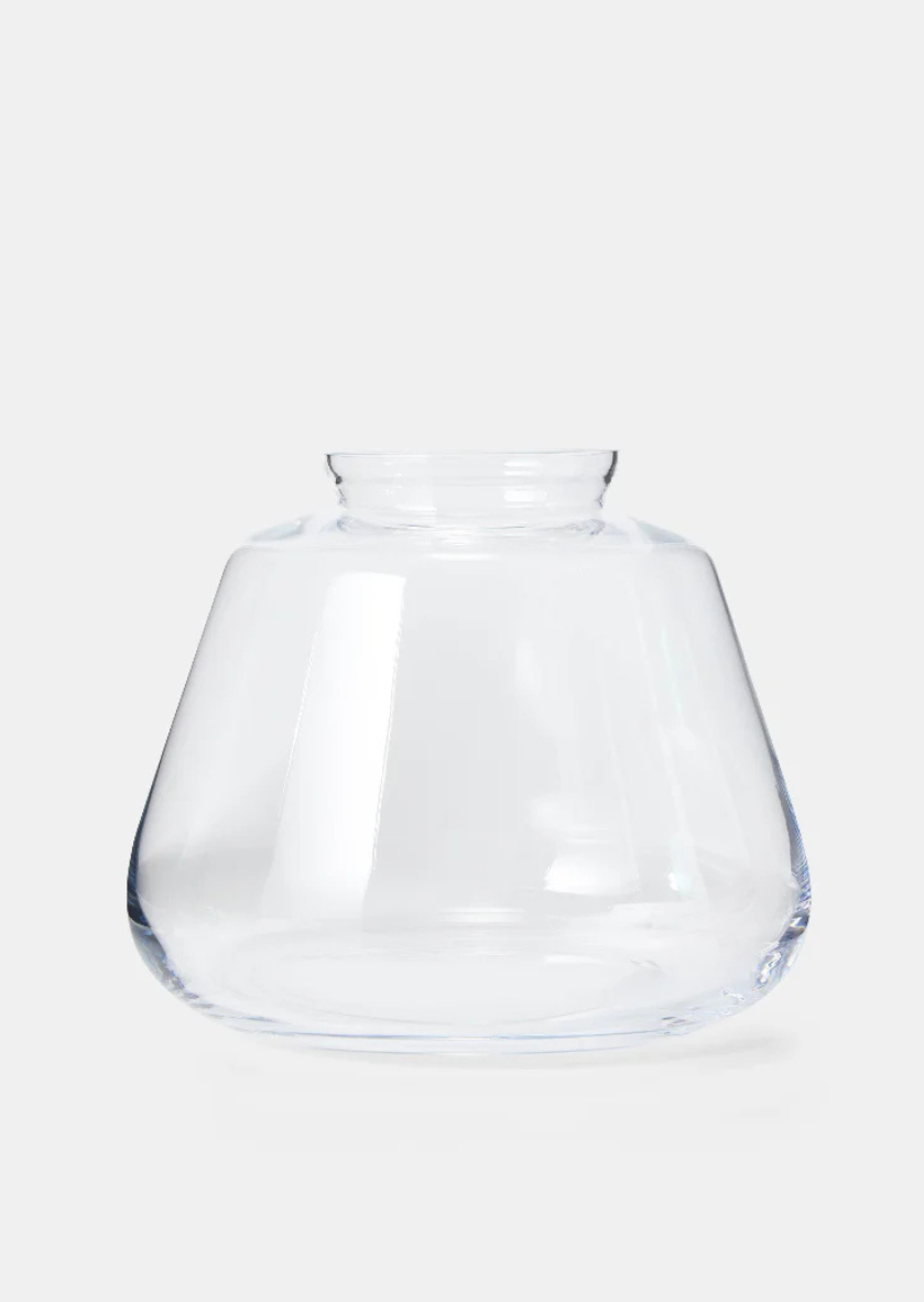 Elegant glass Renfana Vase by Skultuna, showcasing a sleek, modern accessory with a clear, smooth finish.