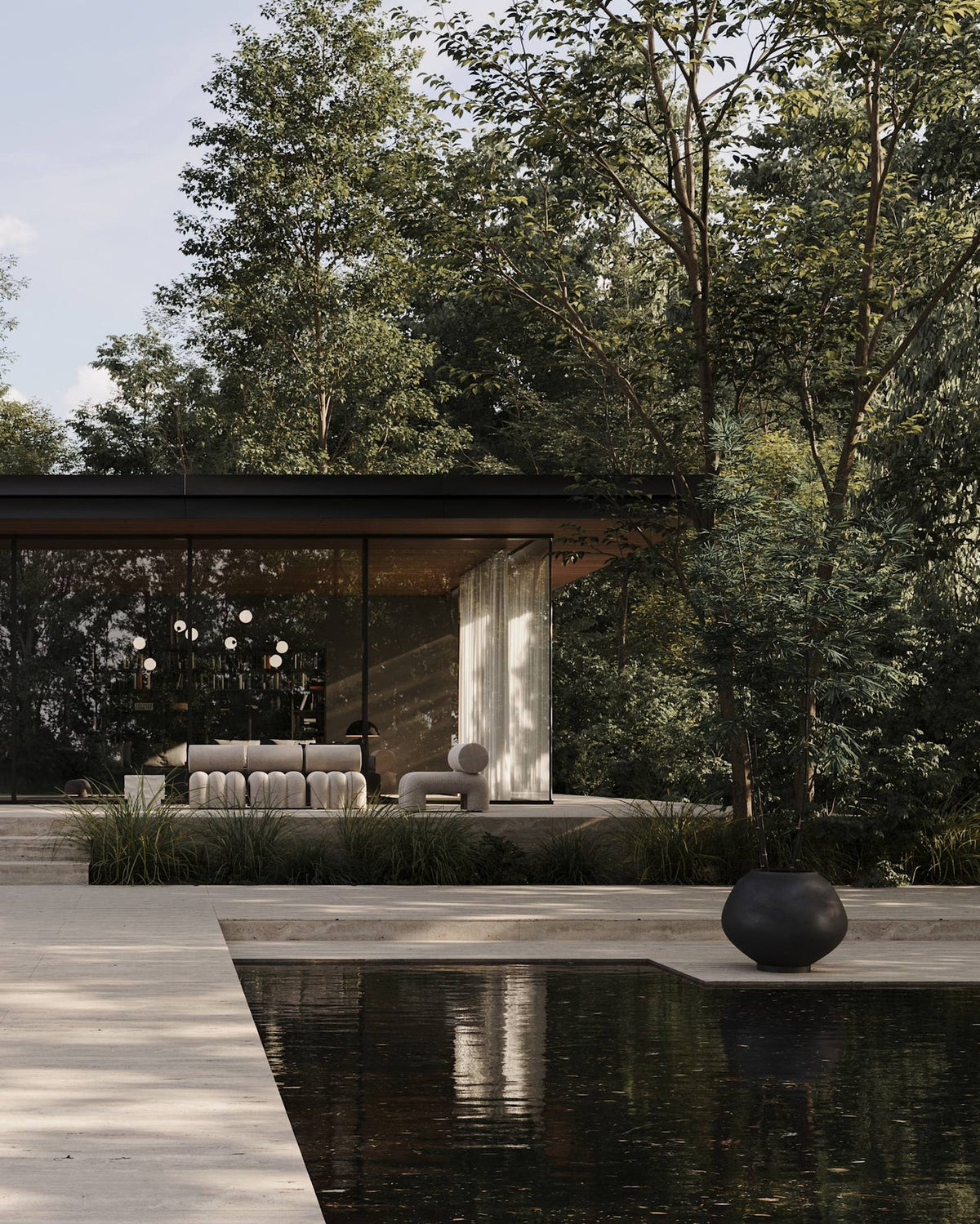 Sunao Vase Plant Pot Fat, Hexa - Black by 101 Copenhagen