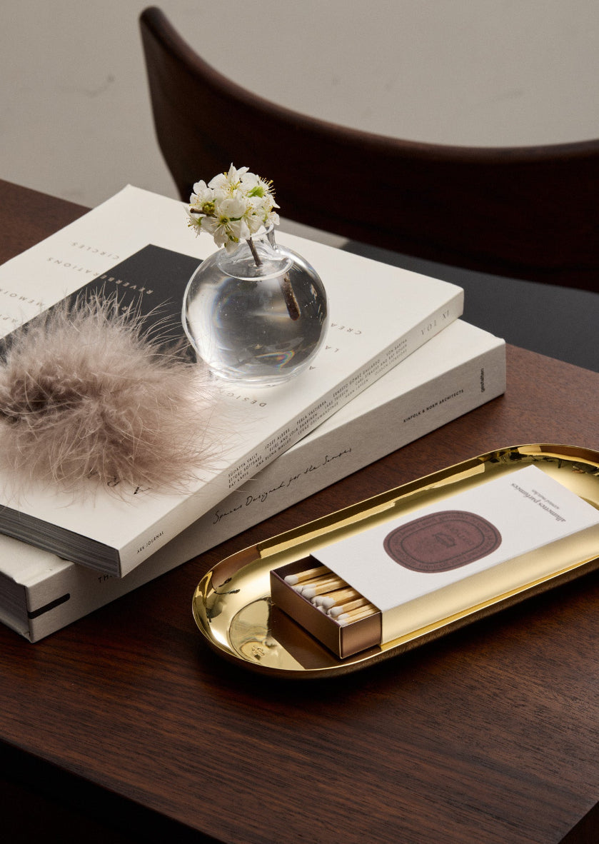 Elegant Skultuna oval tray made of metal, with a smooth polished surface, ideal for serving or decorative use.