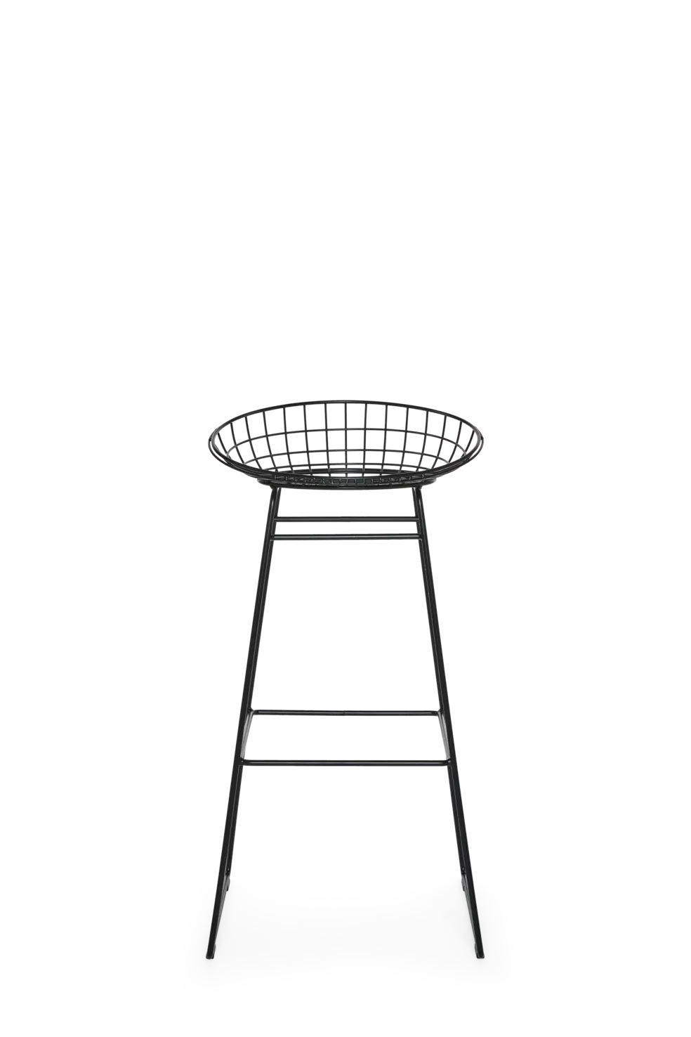 Black wire frame KM07 Bar Stool High by Pastoe with sleek seating and modern design, perfect for contemporary kitchen or bar areas.