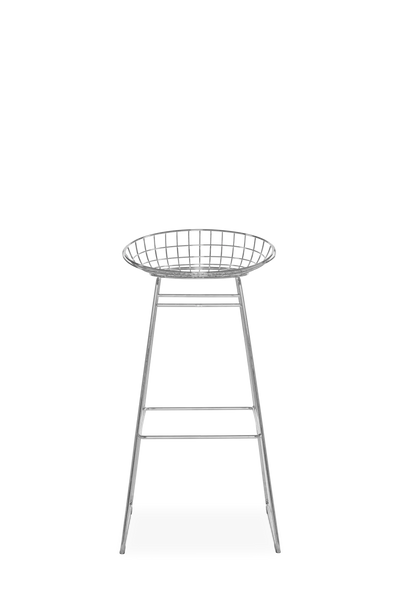 High wire bar stool by Pastoe, KM07 model, with a chrome frame and minimalist seating design.