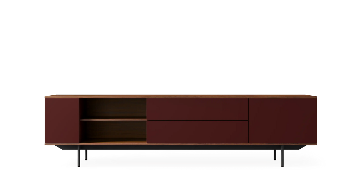 Walnut Landscape Cabinet by Pastoe, 228 cm tall storage cabinet with sleek free-standing design and natural wood finish.
