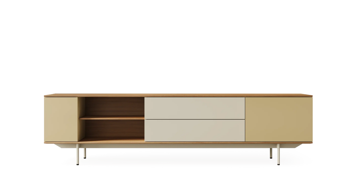 Natural oak landscape cabinet by Pastoe, 228 cm tall, featuring a versatile storage design in a warm, earthy finish.