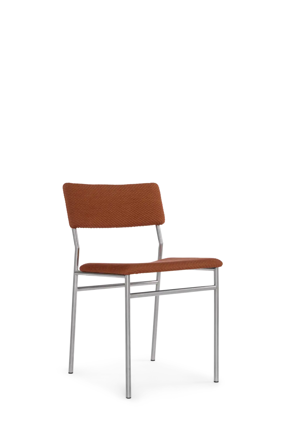 Pastoe SE07 dining chair with chrome frame and sleek seating, modern design for stylish dining room decor.