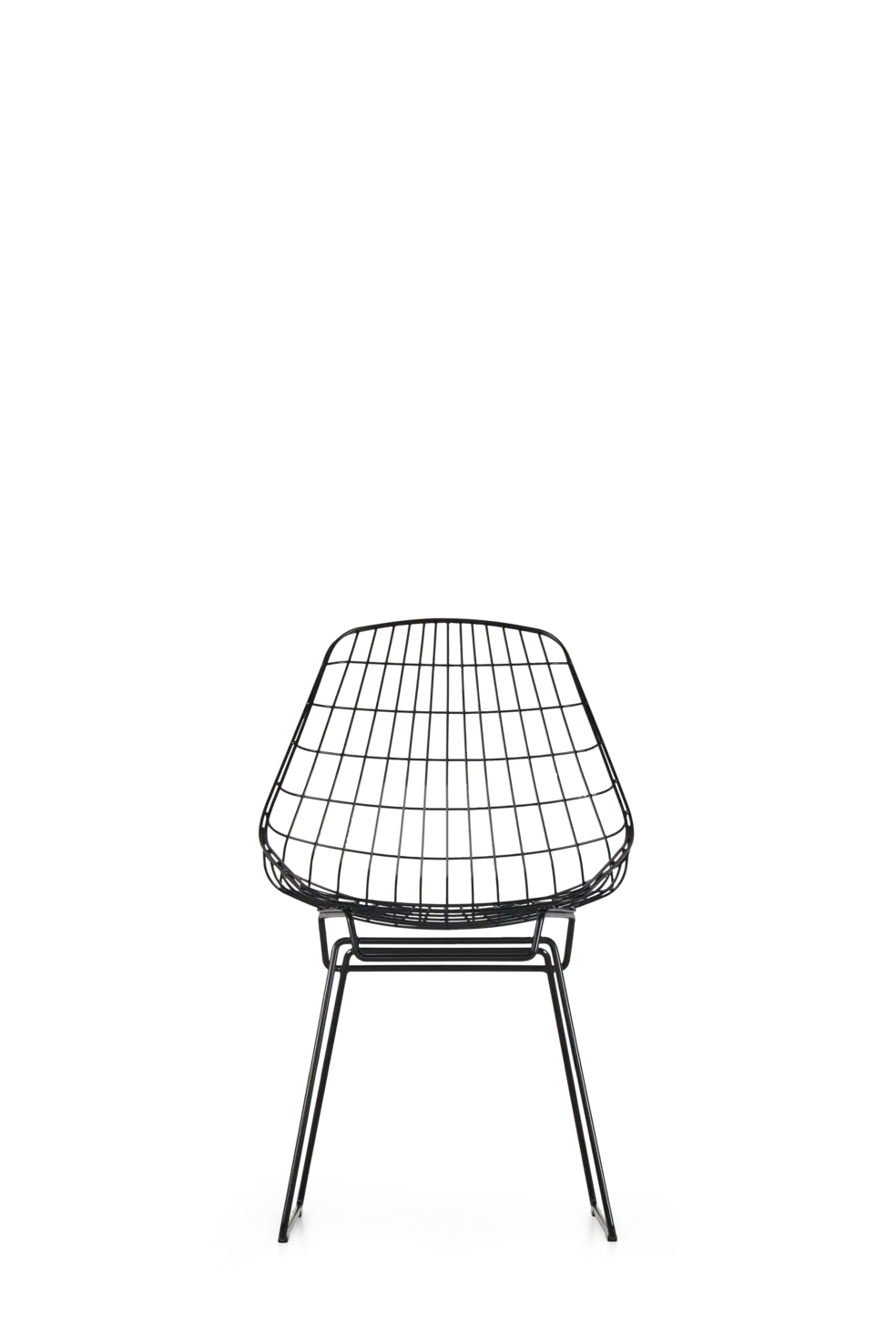 Black frame SM05 Wire Dining Chair by Pastoe with a sleek wire design and modern seating for dining or living spaces.