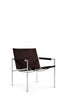 Dark brown leather SZ02 armchair by Pastoe with chrome frame, showcasing sleek seating design and modern craftsmanship.