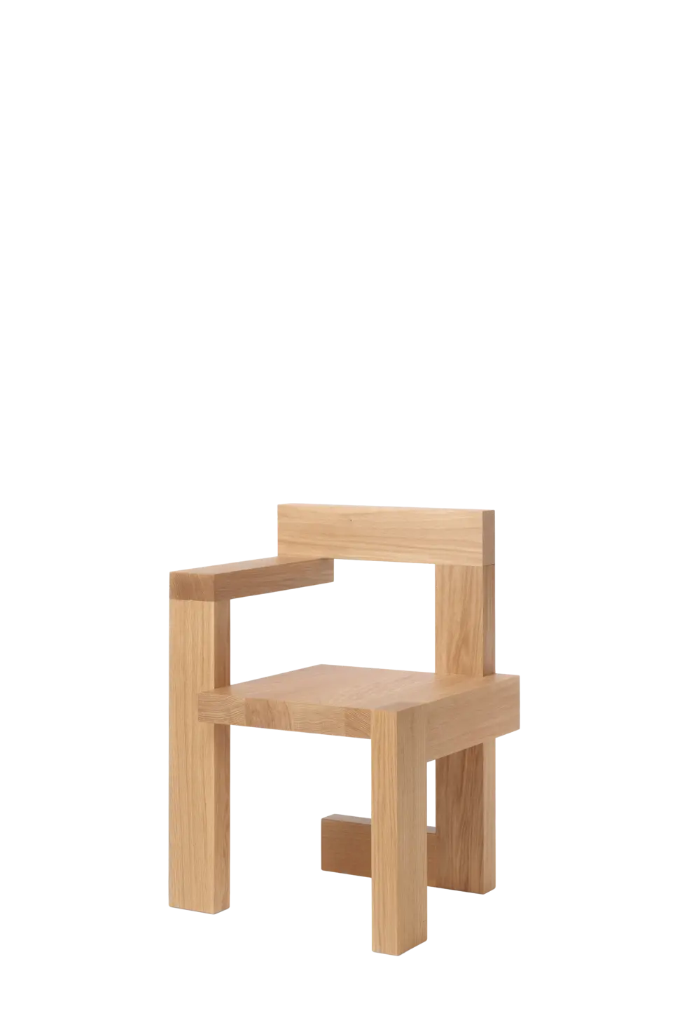 Pastoe Stelman Chair with left arm, seating furniture featuring oak wood frame and modern design.