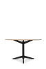 Pastoe TE06 dining table with black legs and a white Fenix finish, showcasing a sleek modern design and clean lines.