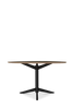Dark oak TE06 dining table by Pastoe with black legs, showcasing a sleek, modern design and smooth wooden surface.