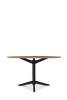 Pastoe TE06 dining table with walnut tabletop and black legs, modern design for contemporary dining spaces.