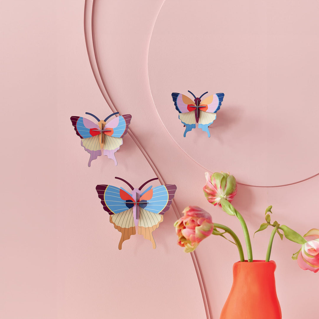 Plum Fringe Butterflies - Set of 3 by Studio Roof