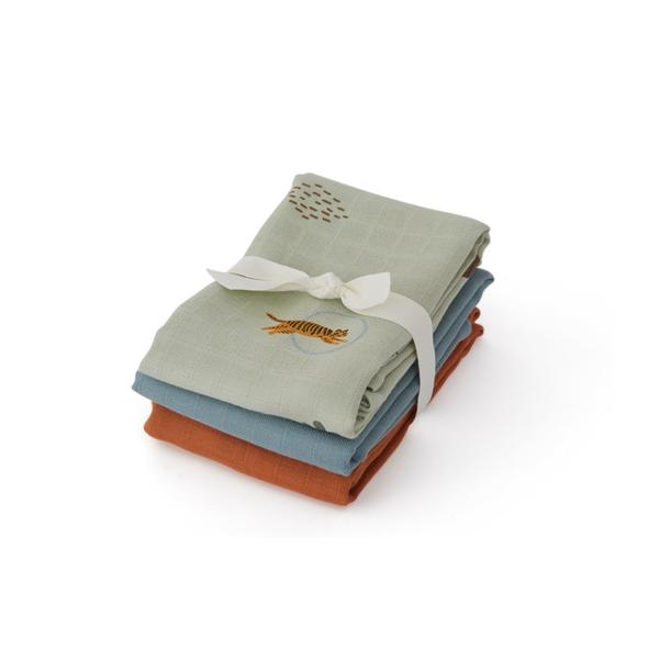 Muslin Square - Tiger - Pack of 3 by OYOY MINI