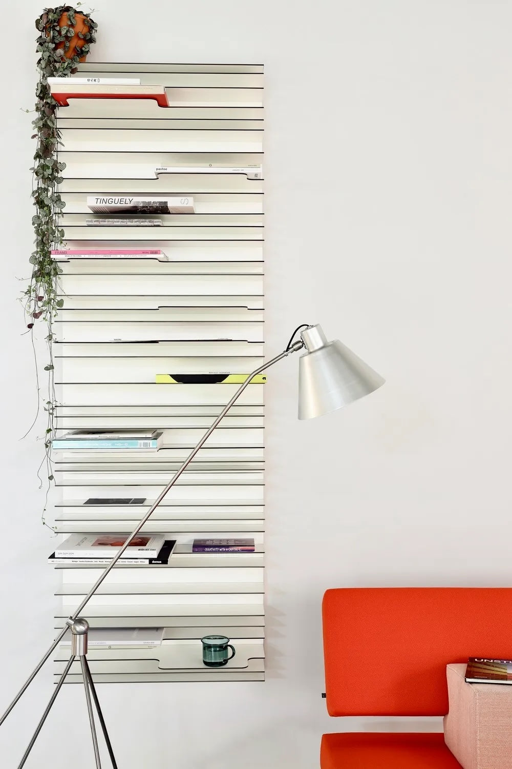 White Paperback Wallsystem storage unit by Pastoe made of MDF, featuring sleek, modular design for modern interior organization.