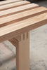 Close-up of the Pastoe BZ Bench showing beechwood frame and detailed craftsmanship in a seating design.