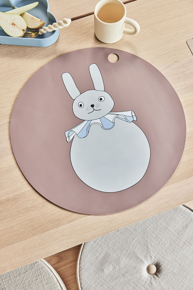 Rabbit Pompom Placemat by OYOY MINI – Playful Table Accessories