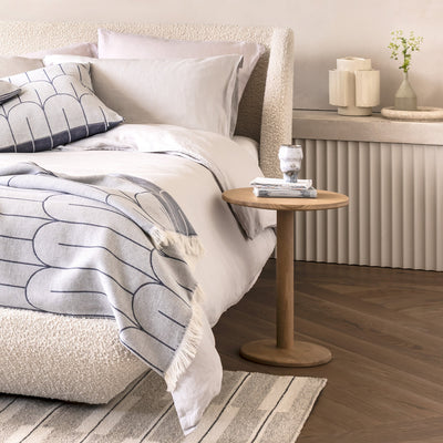 Light oak port side table by Case, featuring a sleek modern design with a flat top and sturdy legs.