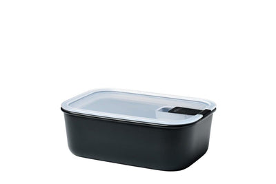 Mepal EASYCLIP Rectangular storage box in black, 1000ml (34oz), with secure clip lid for food storage and organization.