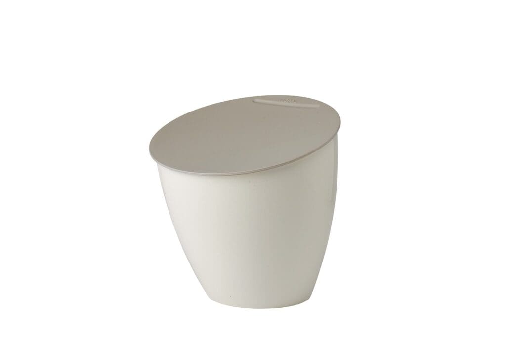 Mepal Calypso waste bin in white plastic with a simple, modern design for kitchen or office use.