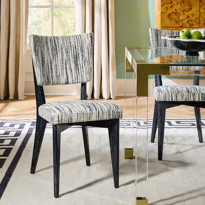 Rive Gauche Dining Chair - Stratus Black Ivory by Jonathan Adler