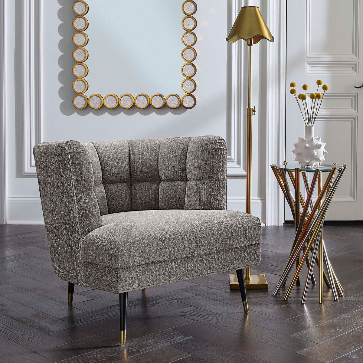 Draper Club Chair - Monte Silver by Jonathan Adler