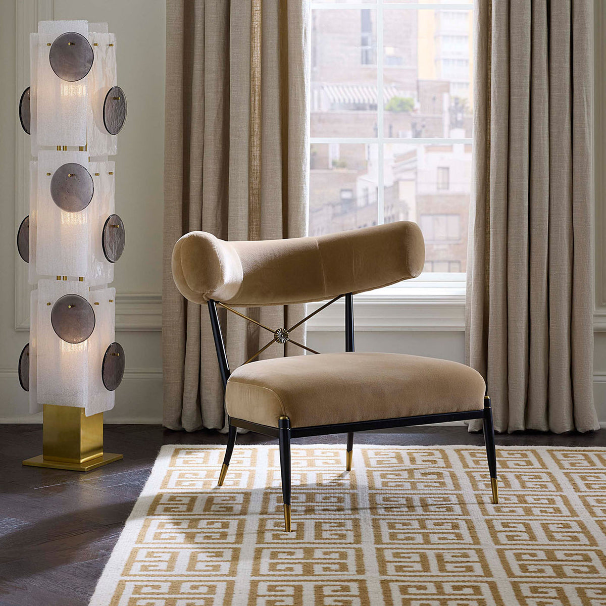 Rider Klismos Chair - Varese Camel by Jonathan Adler