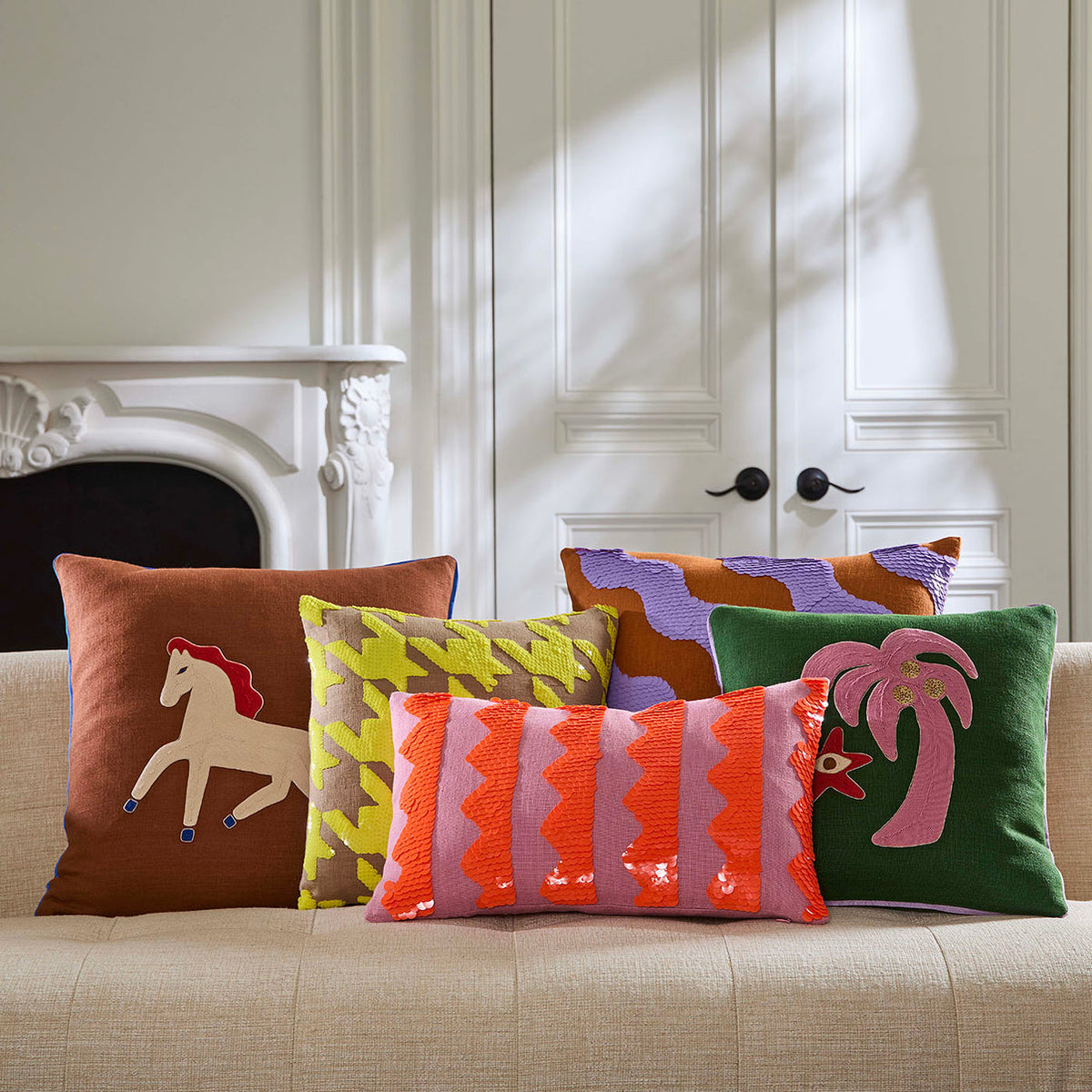 Ibiza Stairs Pillow by Jonathan Adler