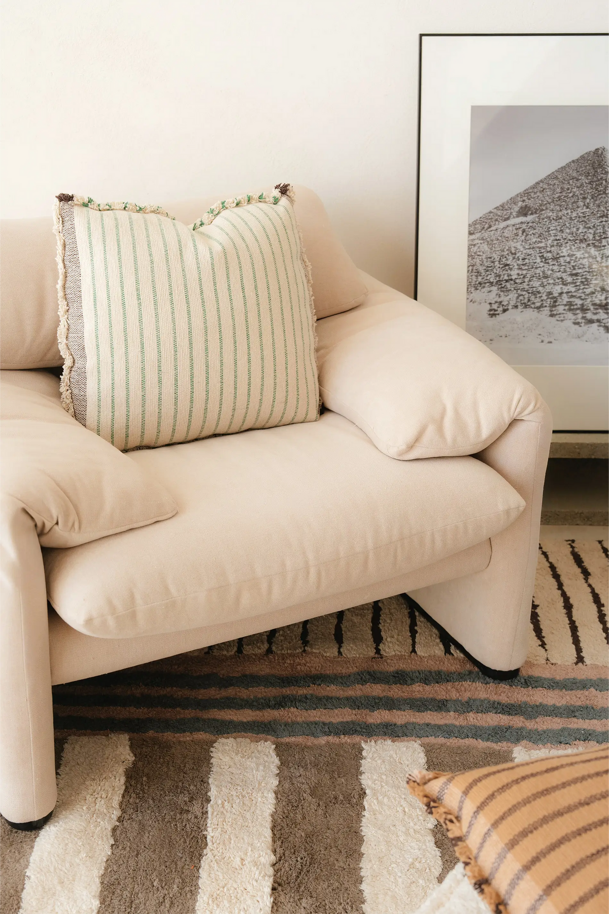 Lines Square Cushion by Lorena Canals