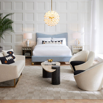 Chevron Queen Bed - Biarritz Ocean by Jonathan Adler