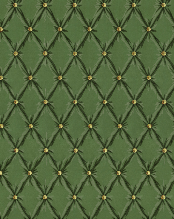 TUFTED PANEL Forest Green Wallpaper by Mindthegap