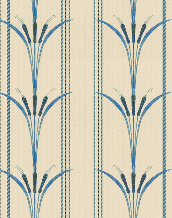 DANUBE STRIPE Blue Wallpaper by Mindthegap