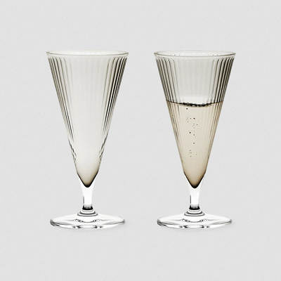 Set of two Rosendahl Grand Cru Nouveau Champagne glasses with elegant, clear glass design perfect for celebrating moments