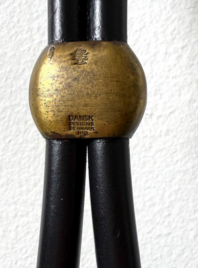 Mid Century Modern Vintage Jens Quistgaard Rare Fireplace Tool Set for Dansk in Iron and Brass Denmark 1960's